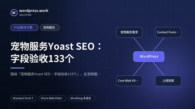 宠物服务Yoast SEO：字段验收133个｜行业解决方案｜宠物服务