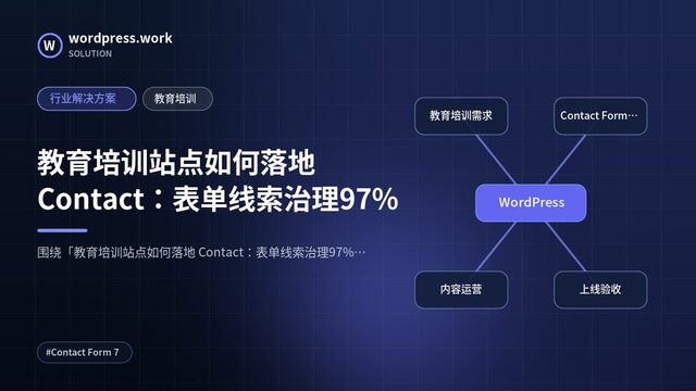 教育培训站点如何落地 Contact:表单线索治理97%|行业解决方案|教育培训