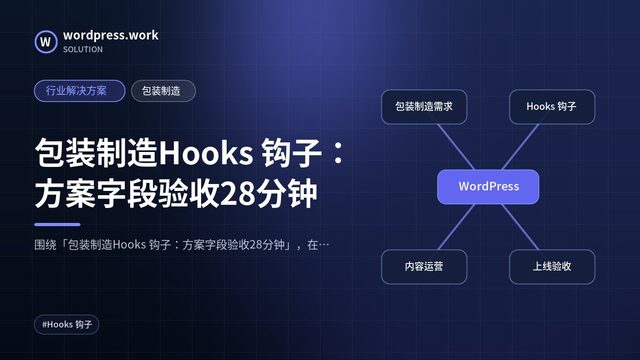 包装制造Hooks 钩子:方案字段验收28分钟|行业解决方案|包装制造