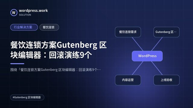 餐饮连锁方案Gutenberg 区块编辑器:回滚演练9个|行业解决方案|餐饮连锁