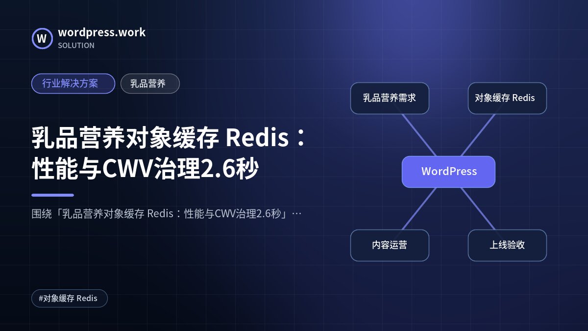 乳品营养对象缓存 Redis:性能与CWV治理2.6秒|行业解决方案|乳品营养