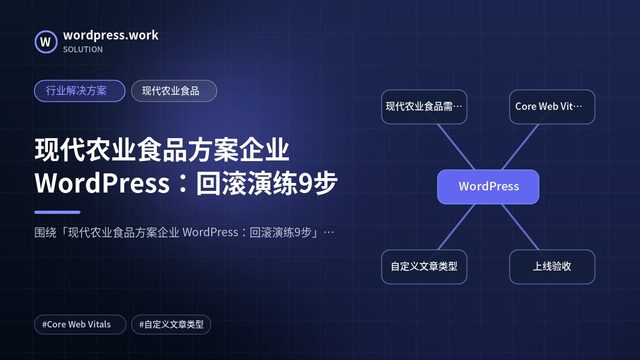 现代农业食品方案企业 WordPress:回滚演练9步|行业解决方案|现代农业食品