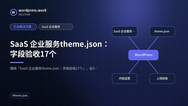 SaaS 企业服务theme.json：字段验收17个｜行业解决方案｜SaaS 企业服务