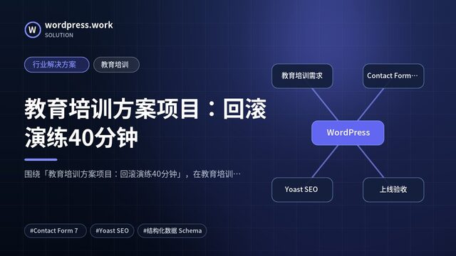 教育培训方案项目:回滚演练40分钟|行业解决方案|教育培训