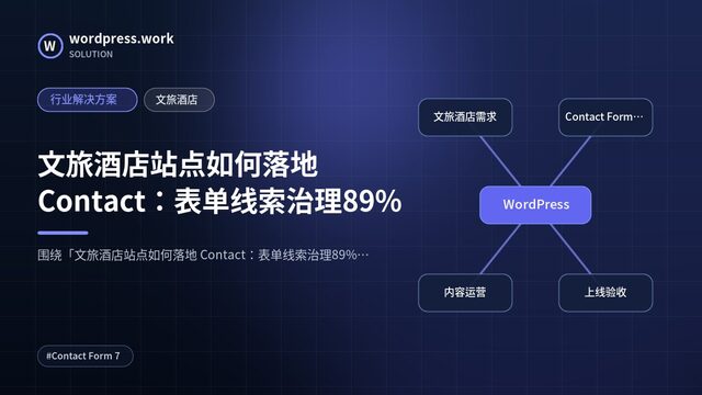 文旅酒店站点如何落地 Contact:表单线索治理89%|行业解决方案|文旅酒店