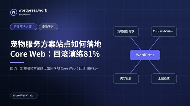宠物服务方案站点如何落地 Core Web:回滚演练81%|行业解决方案|宠物服务