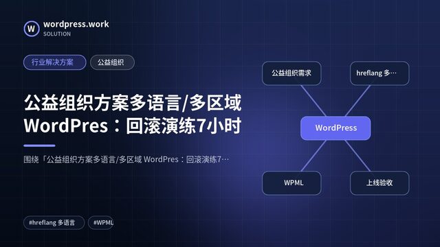 公益组织方案多语言/多区域 WordPres：回滚演练7小时｜行业解决方案｜公益组织