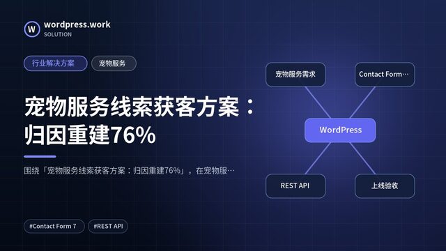 宠物服务线索获客方案：归因重建76%｜行业解决方案｜宠物服务