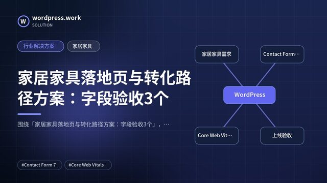 家居家具落地页与转化路径方案：字段验收3个｜行业解决方案｜家居家具