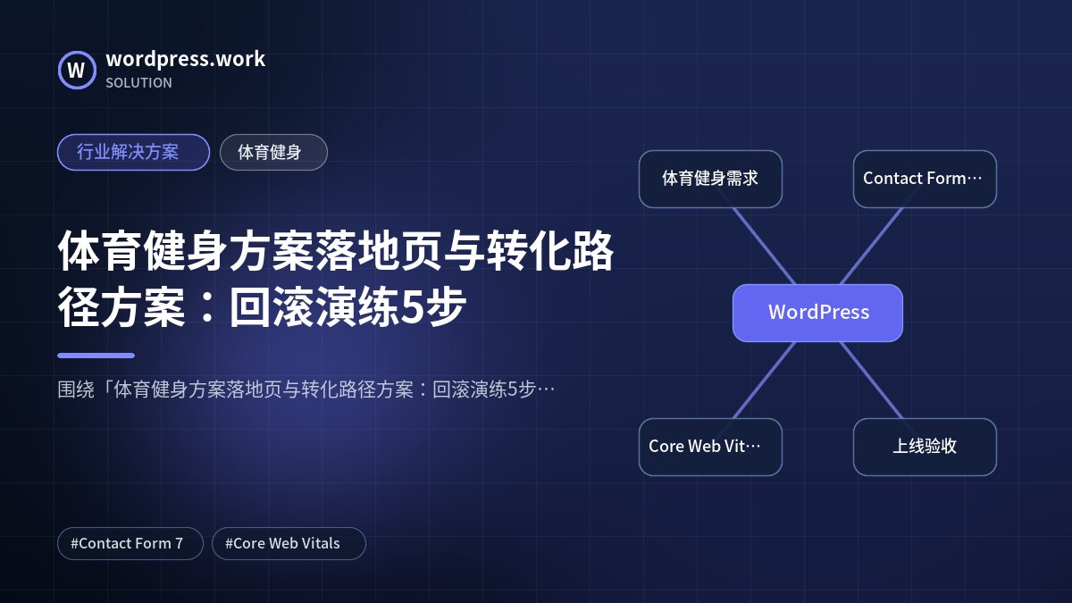 体育健身方案落地页与转化路径方案：回滚演练5步｜行业解决方案｜体育健身