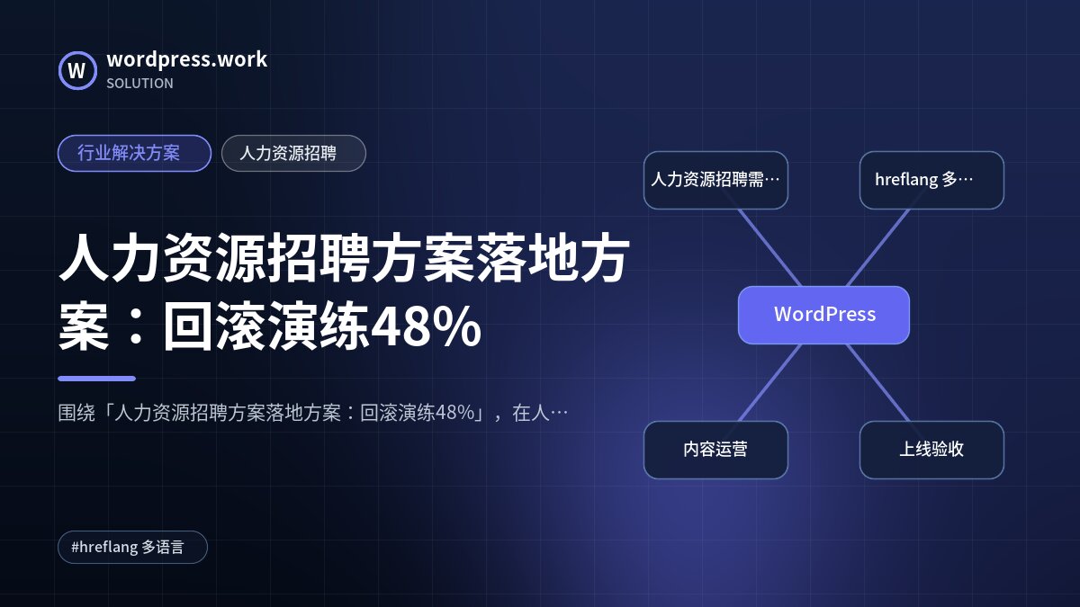 人力资源招聘方案落地方案：回滚演练48%｜行业解决方案｜人力资源招聘