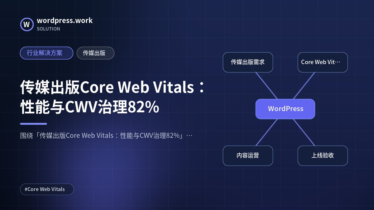传媒出版Core Web Vitals:性能与CWV治理82%|行业解决方案|传媒出版