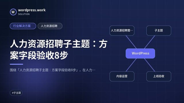 人力资源招聘子主题:方案字段验收8步|行业解决方案|人力资源招聘