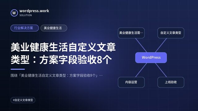 美业健康生活自定义文章类型:方案字段验收8个|行业解决方案|美业健康生活