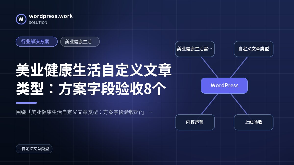 美业健康生活自定义文章类型:方案字段验收8个|行业解决方案|美业健康生活