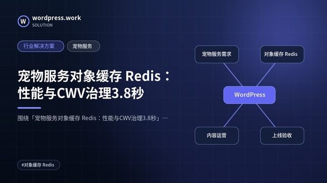 宠物服务对象缓存 Redis:性能与CWV治理3.8秒|行业解决方案|宠物服务