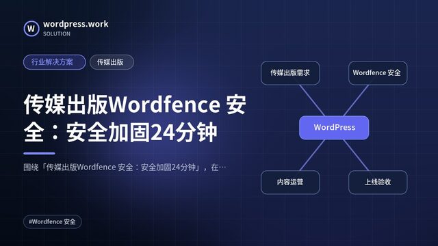 传媒出版Wordfence 安全:安全加固24分钟|行业解决方案|传媒出版