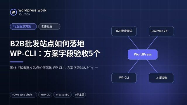 B2B批发站点如何落地 WP-CLI：方案字段验收5个｜行业解决方案｜B2B批发
