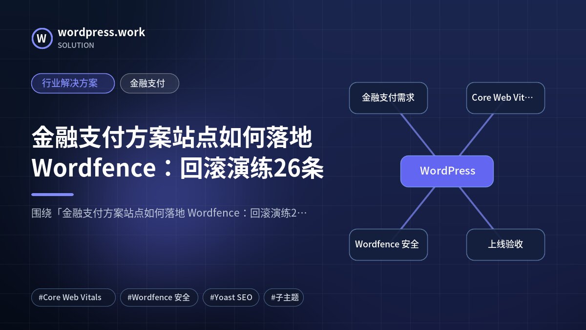 金融支付方案站点如何落地 Wordfence:回滚演练26条|行业解决方案|金融支付