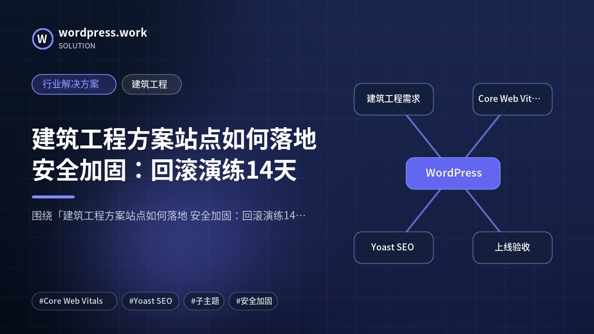 建筑工程方案站点如何落地 安全加固:回滚演练14天|行业解决方案|建筑工程