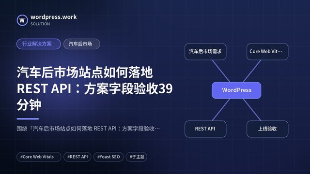 汽车后市场站点如何落地 REST API:方案字段验收39分钟|行业解决方案|汽车后市场