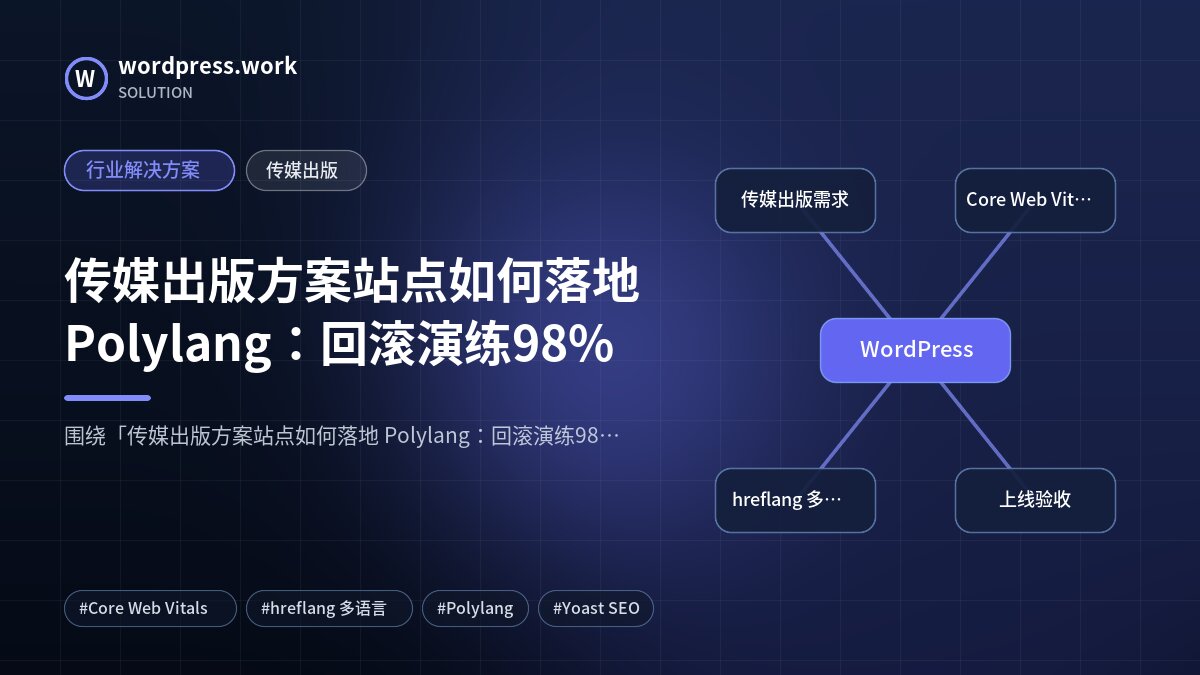 传媒出版方案站点如何落地 Polylang:回滚演练98%|行业解决方案|传媒出版