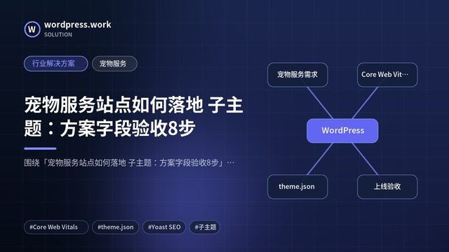 宠物服务站点如何落地 子主题:方案字段验收8步|行业解决方案|宠物服务
