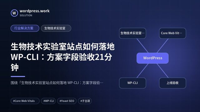 生物技术实验室站点如何落地 WP-CLI:方案字段验收21分钟|行业解决方案|生物技术实验室