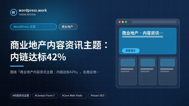 商业地产内容资讯主题：内链达标42%｜WordPress 主题｜商业地产