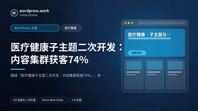 医疗健康子主题二次开发:内容集群获客74%|WordPress 主题|医疗健康