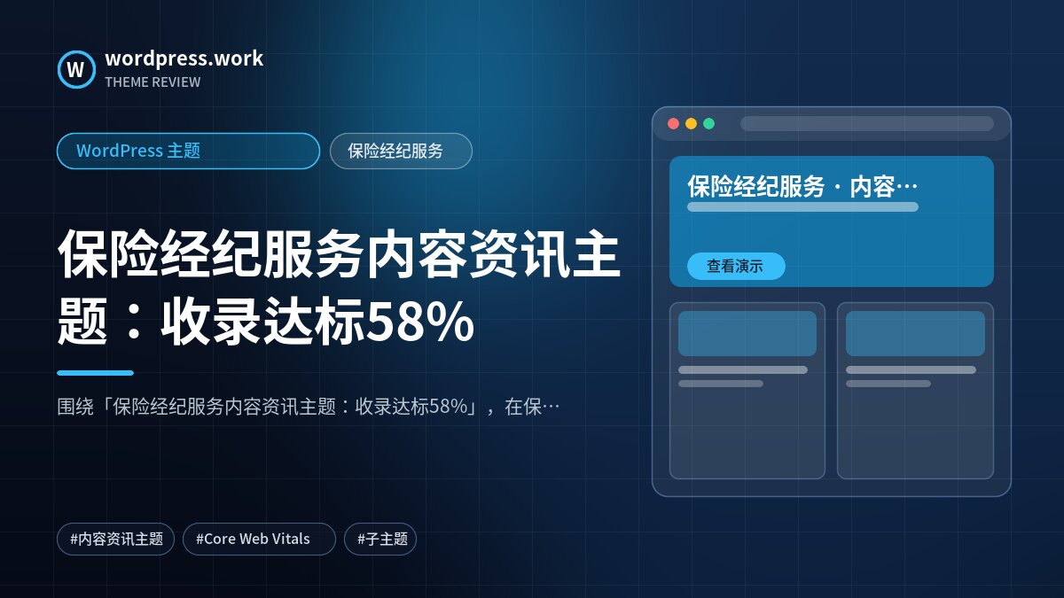 保险经纪服务内容资讯主题：收录达标58%｜WordPress 主题｜保险经纪服务