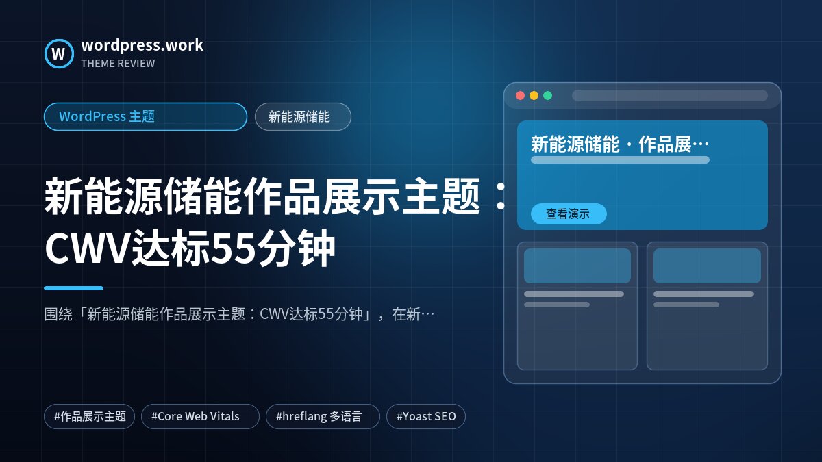 新能源储能作品展示主题:CWV达标55分钟|WordPress 主题|新能源储能