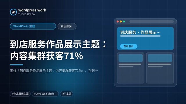 到店服务作品展示主题:内容集群获客71%|WordPress 主题|到店服务