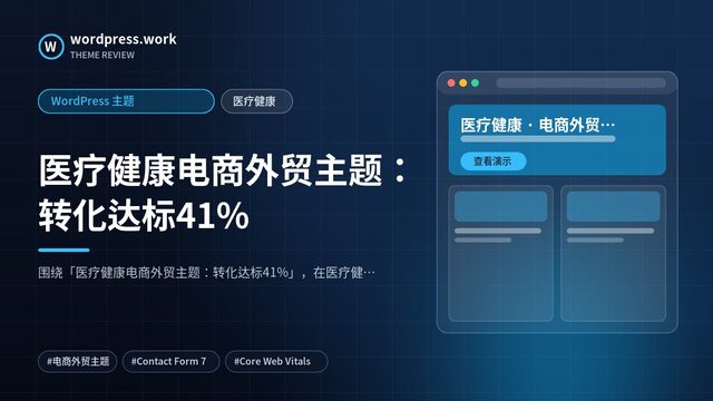 医疗健康电商外贸主题:转化达标41%|WordPress 主题|医疗健康