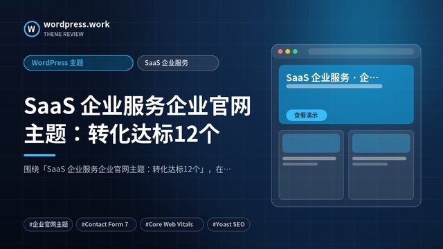 SaaS 企业服务企业官网主题：转化达标12个｜WordPress 主题｜SaaS 企业服务