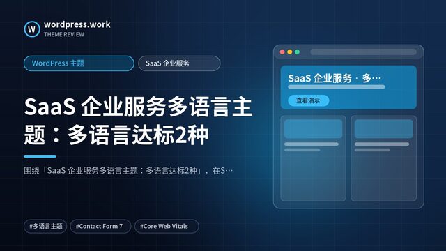 SaaS 企业服务多语言主题：多语言达标2种｜WordPress 主题｜SaaS 企业服务