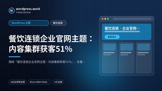 餐饮连锁企业官网主题：内容集群获客51%｜WordPress 主题｜餐饮连锁