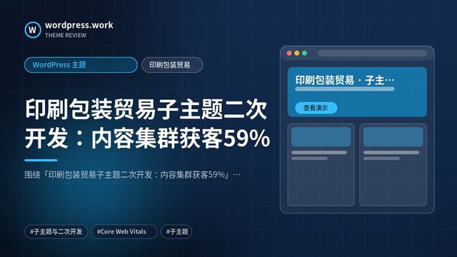 印刷包装贸易子主题二次开发:内容集群获客59%|WordPress 主题|印刷包装贸易