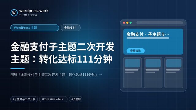 金融支付子主题二次开发主题：转化达标111分钟｜WordPress 主题｜金融支付