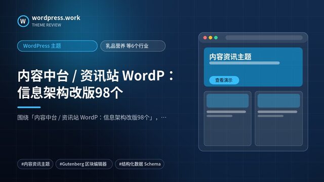 内容中台 / 资讯站 WordP:信息架构改版98个|WordPress 主题|乳品营养 等6个行业