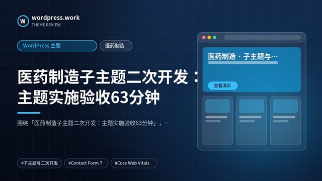 医药制造子主题二次开发:主题实施验收63分钟|WordPress 主题|医药制造