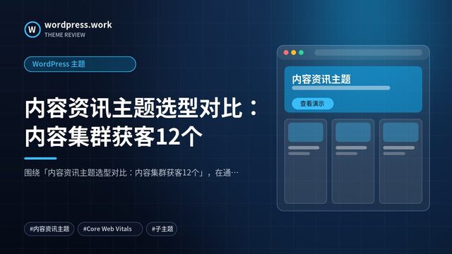 内容资讯主题选型对比:内容集群获客12个|WordPress 主题