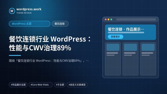 餐饮连锁行业 WordPress:性能与CWV治理89%|WordPress 主题|餐饮连锁