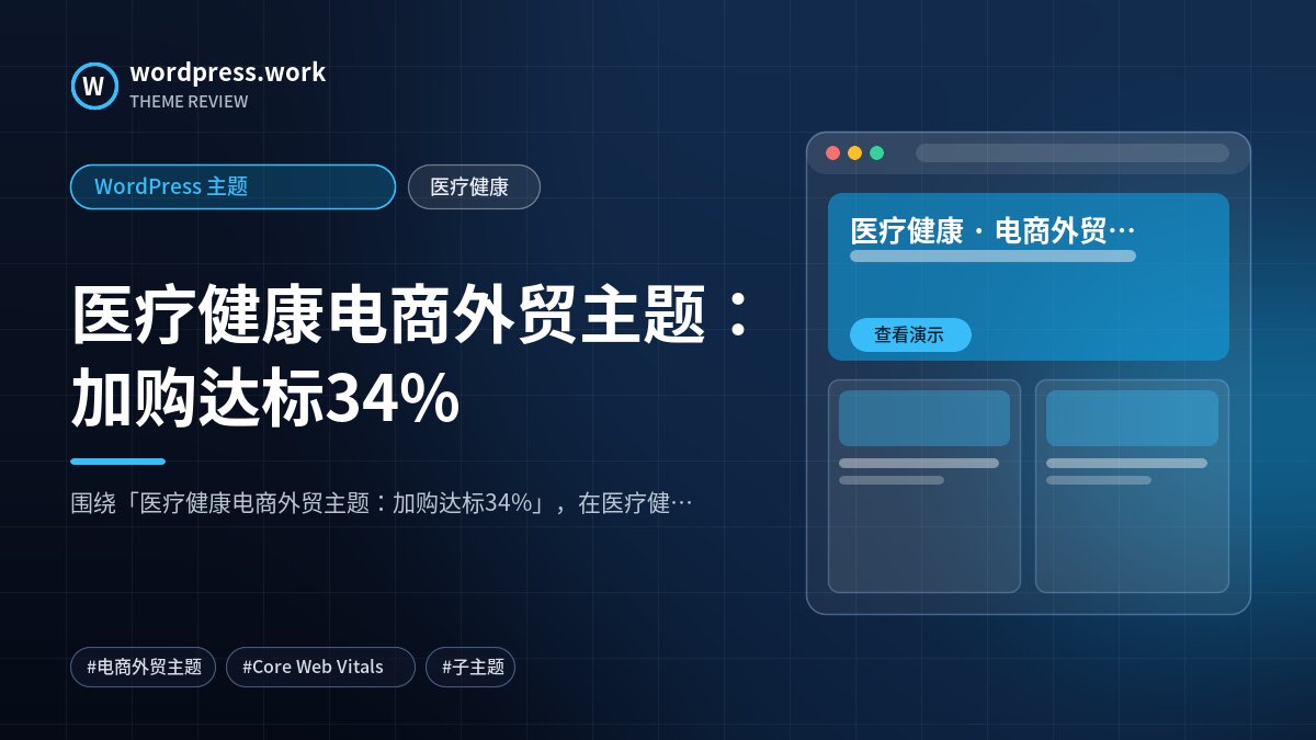 医疗健康电商外贸主题:加购达标34%|WordPress 主题|医疗健康