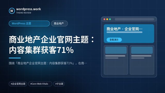 商业地产企业官网主题：内容集群获客71%｜WordPress 主题｜商业地产