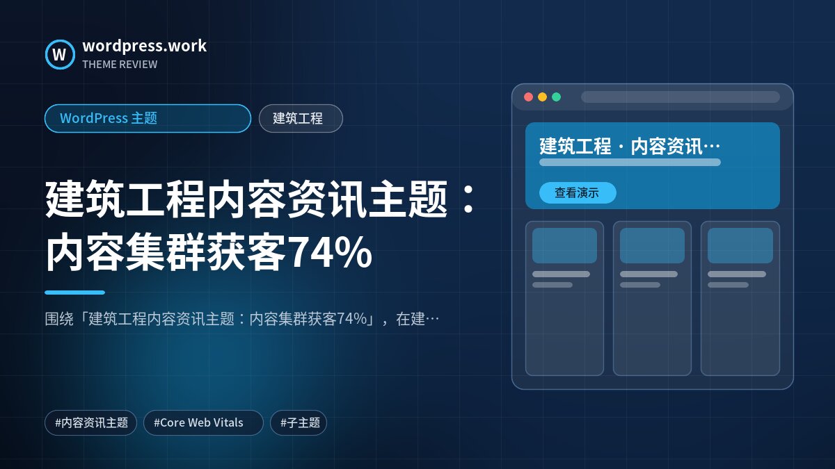 建筑工程内容资讯主题:内容集群获客74%|WordPress 主题|建筑工程